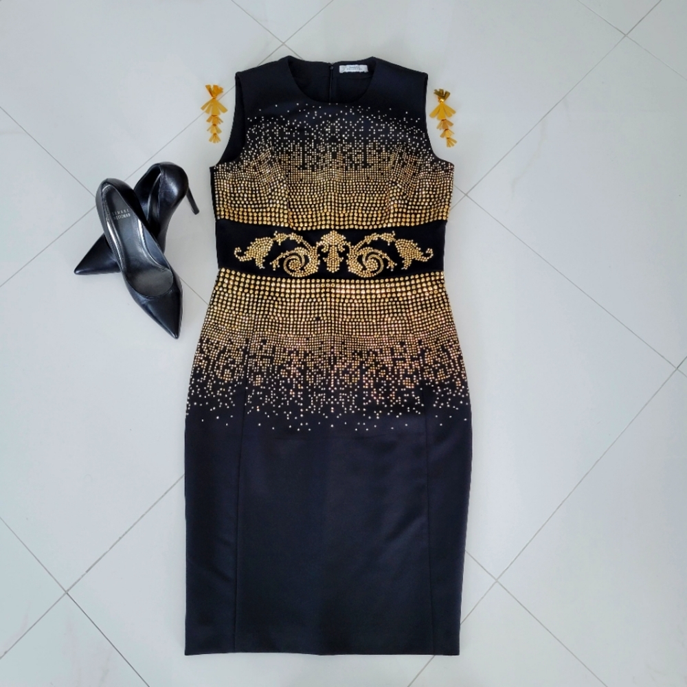 Versace Collection black with gold sequins dress sz 6